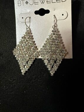 Silver Crystal Chandelier Earrings
